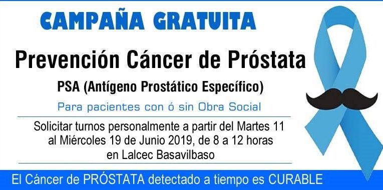 Lalcec Basavilbaso lanzó su campaña de prevención de cáncer de próstata