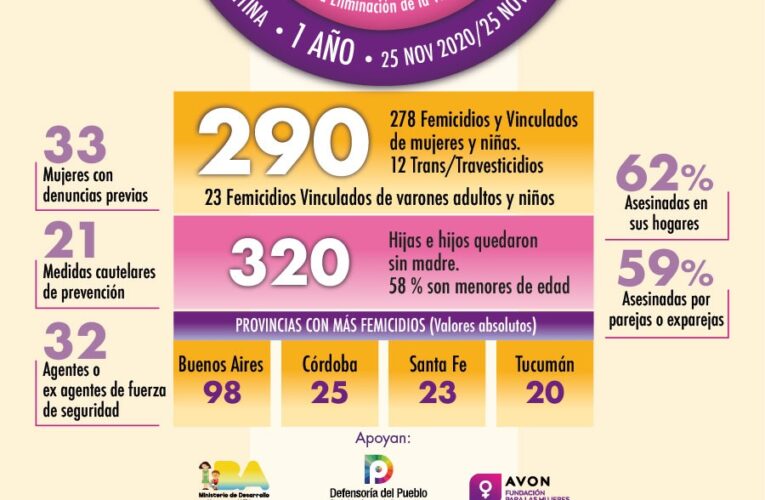 La Casa del Encuentro presentó su informe de femicidios desde el 25N 2020 al 25N 2021