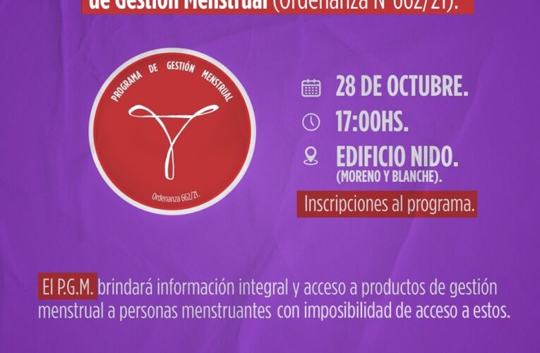 El Área de la Mujer de Basavilbaso presentará el Programa de Gestión Menstrual Municipal