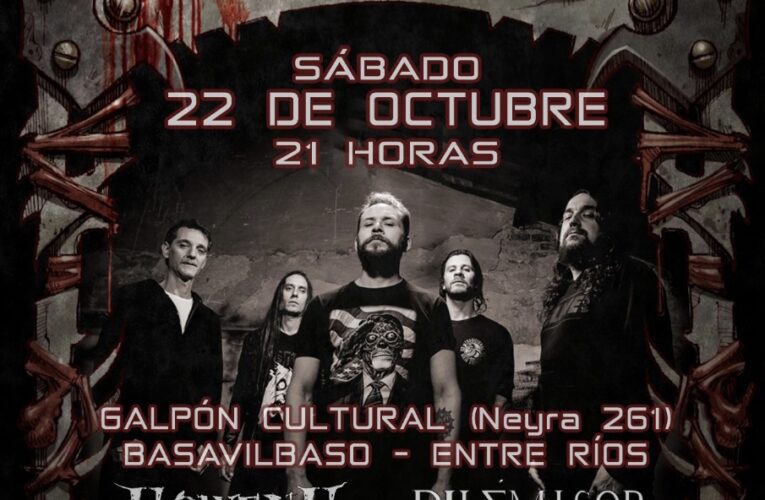 La banda de Death Metal Mastifal se presentará este sábado en Basavilbaso