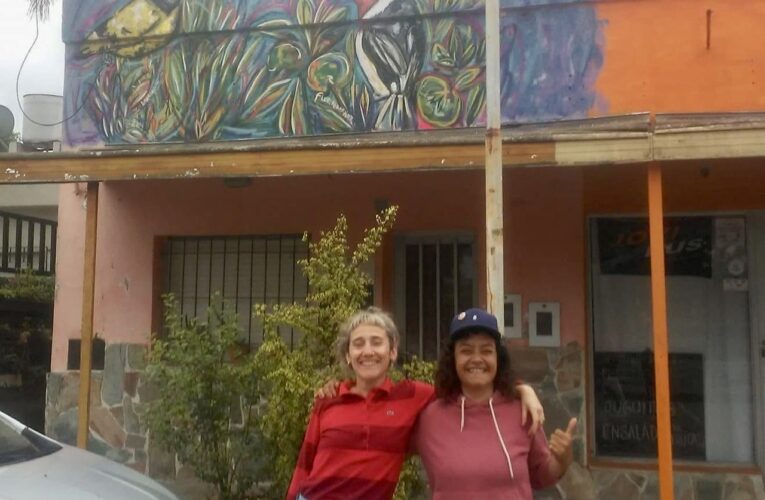 Dos conocidas artistas plásticas entrerrianas pintaron un mural en Basavilbaso