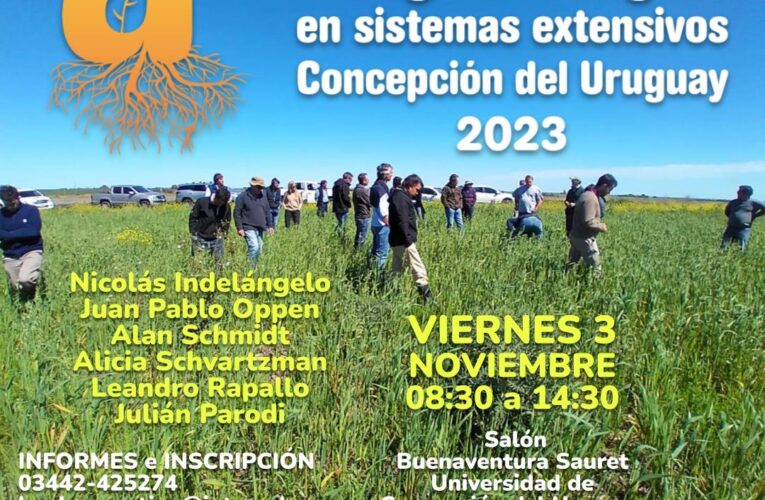 Se realizará en Concepción del Uruguay la 2° jornada de producción agroecológica en sistemas extensivos