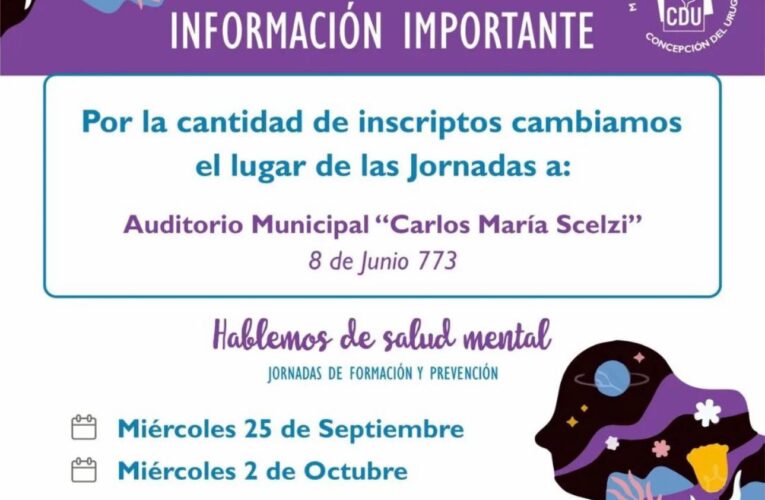 Realizarán jornadas abiertas sobre Salud Mental