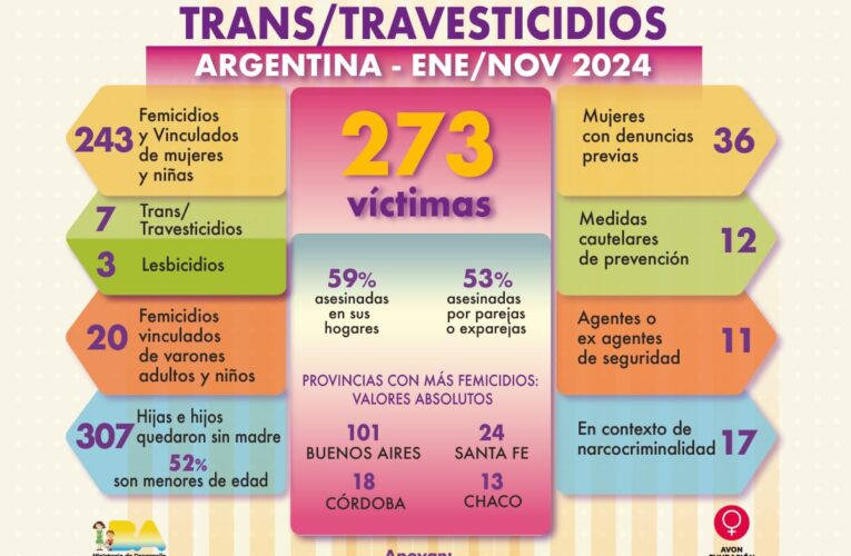 En Argentina en once meses 273 víctimas violencia de género